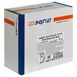 Купить УЗО Энергия АВДТ-32 30мА тип AC 6кА 2P 25A в Москве